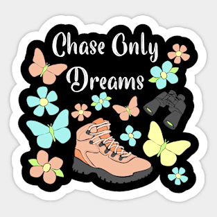 Chase Only Dreams Pretty Hiking Boot and Butterflies Sticker